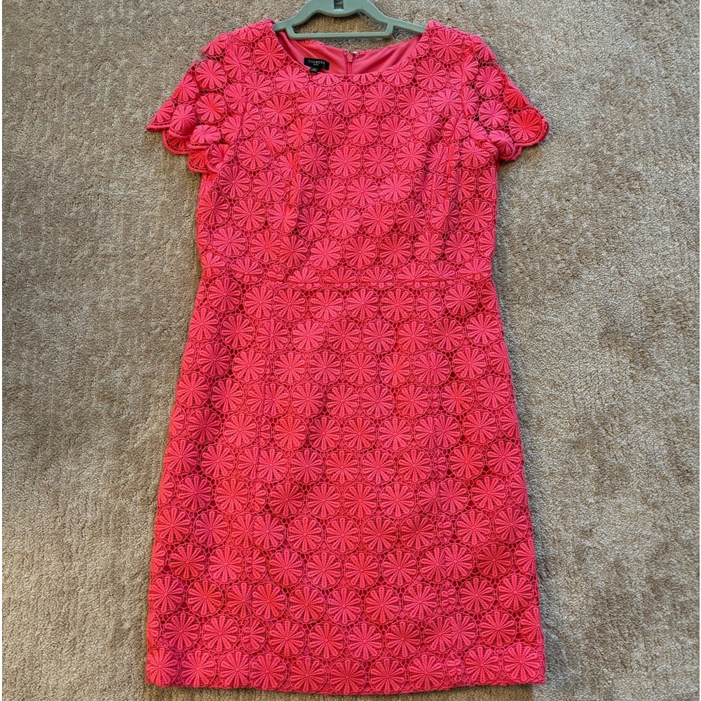 Beautiful bright coral/pink lace dress